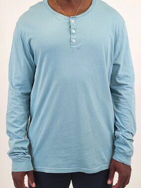 Original Paperbacks Turquoise Long Sleeve Henley